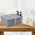 Lidded storage bin for pantry closet shelf cabinet desktop medeium size